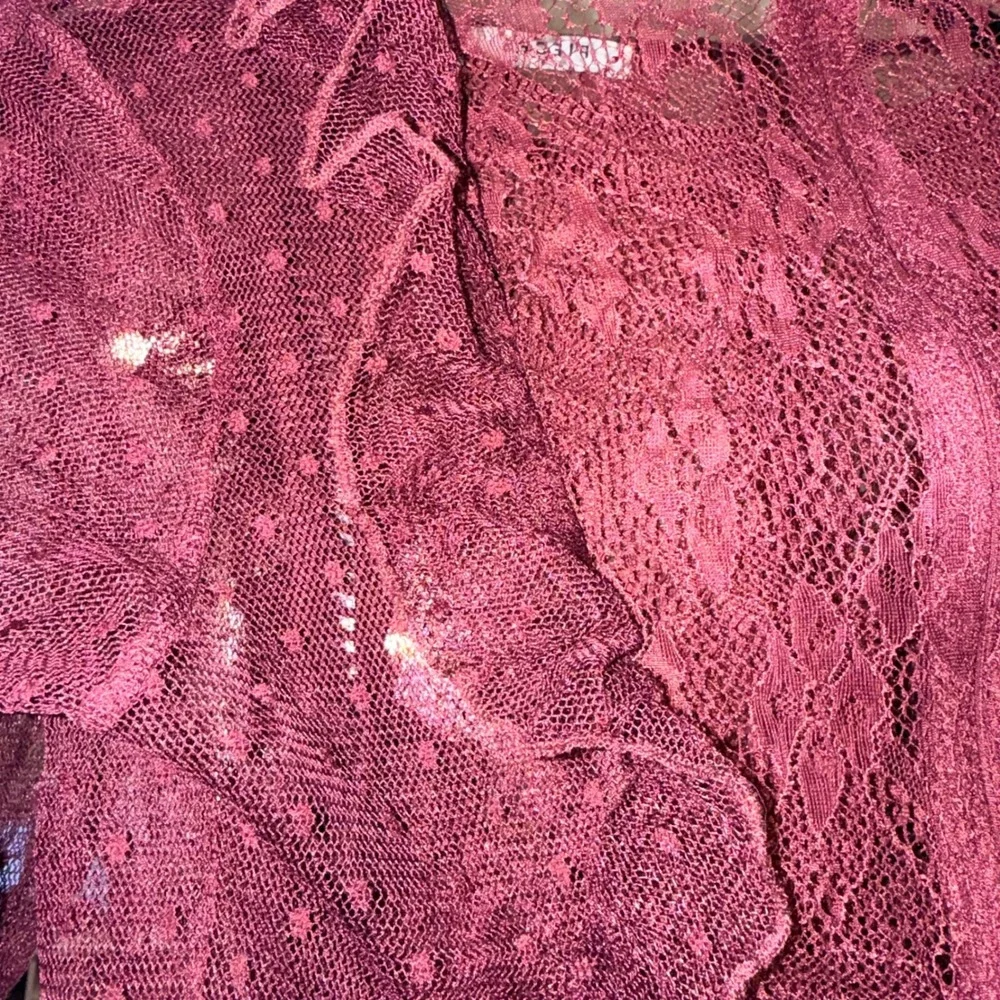 Pieces Burgundy Lace Sheer Mini‎ Dress Womens M